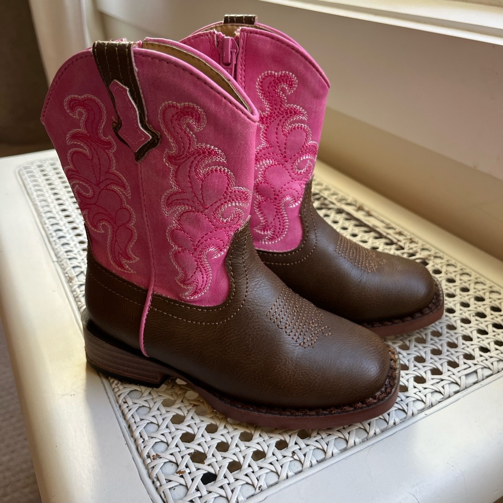 NEW Roper Kids Boots in Pink and Brown